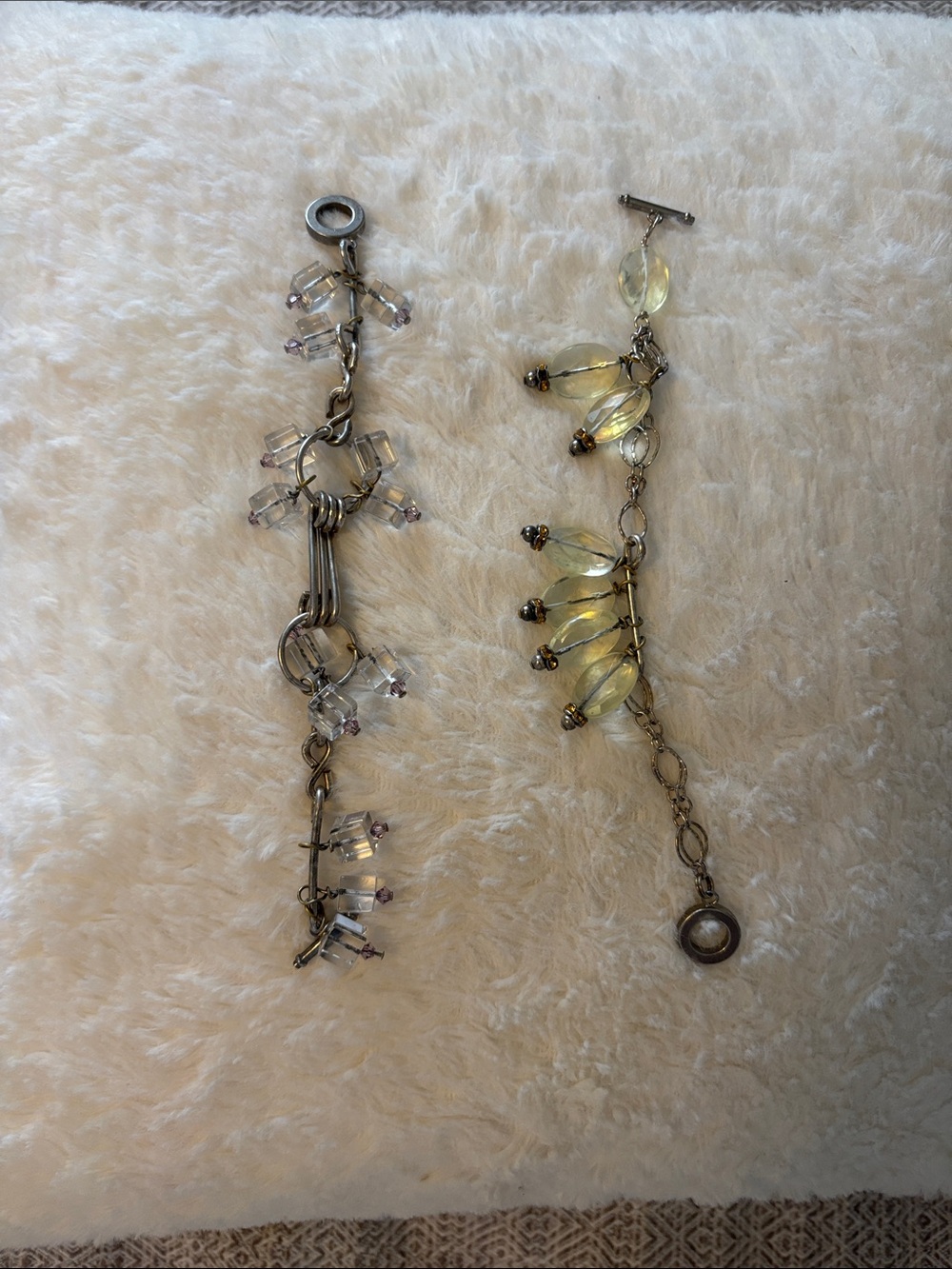 Fun and Funky Handmade Crystal Bracelets - set of Two